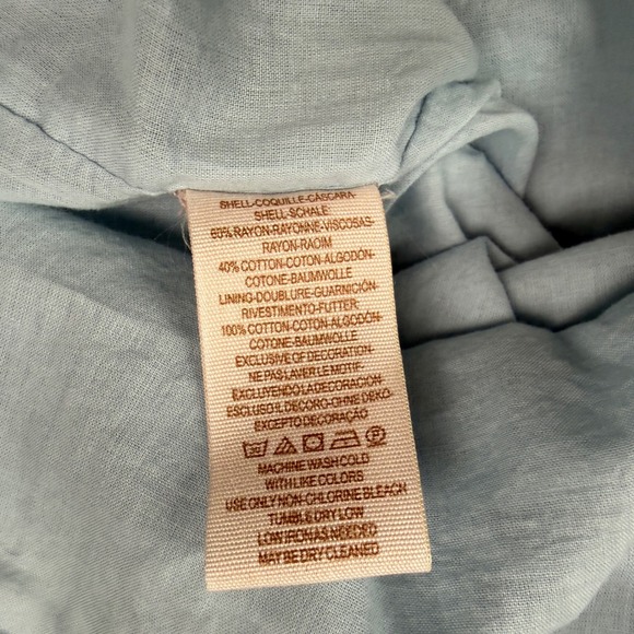 Free People Blue Embroidered Smocked Off Shoulder Tiered Dress Size‎ Small - Picture 11 of 11